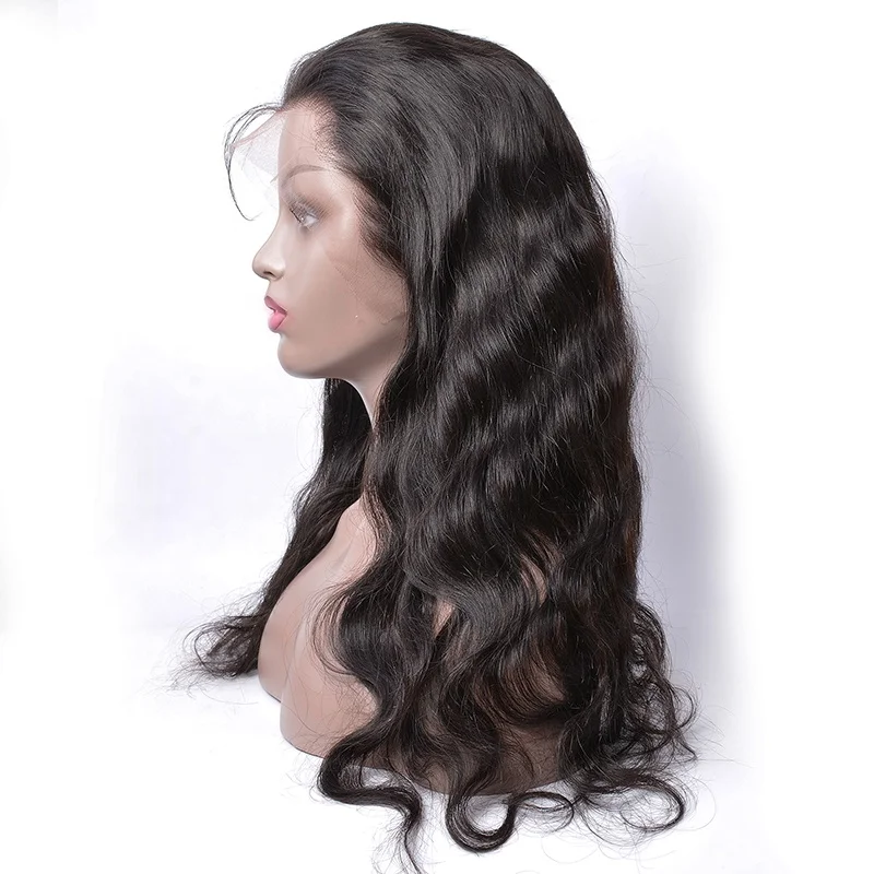 

150 density natural color body wave lace front wig 100 high end human hair wigs for african americans