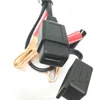 Custom Current 2.1A USB with Dust Cover to 15A Clamp Power Cable Assembly