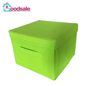 green canvas storage boxes