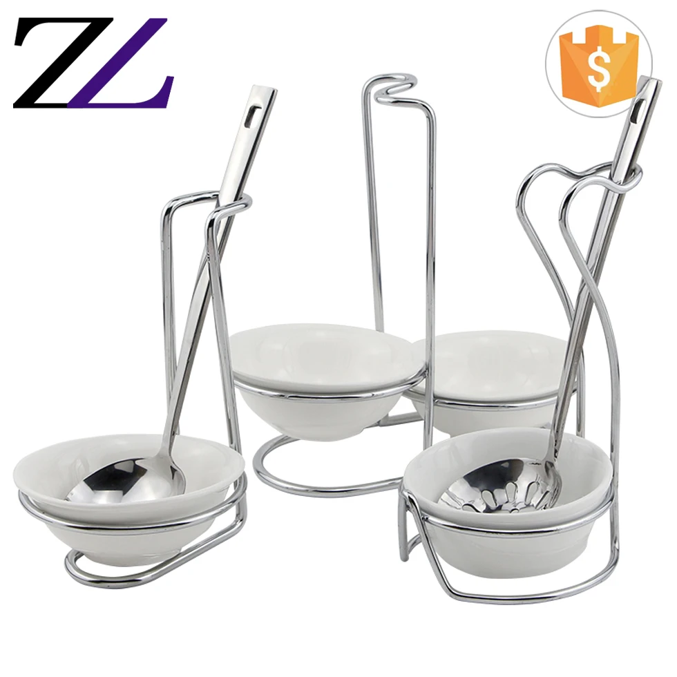 5 Star Luxury Restaurant Porcelain Buffet Serving Set Stainless Steel