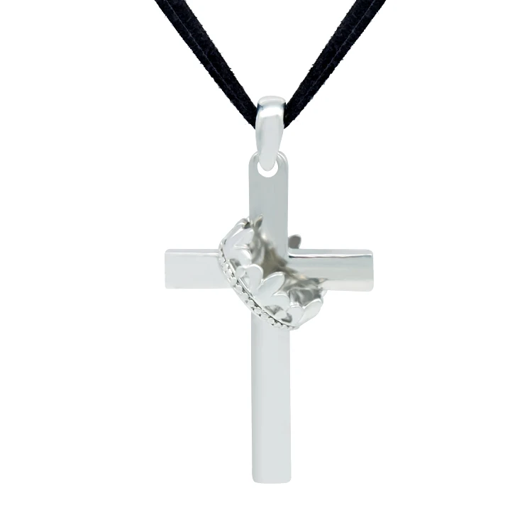 

Wholesale long pendant silver cross necklace for men jewelry 2019