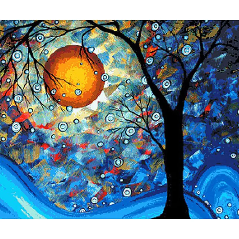 CHENISTORY 99535 Paint by Numbers Diy Digital Dream Treee on Canvas for Wholesale No Frame
