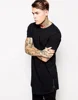 New design streetwear hip hop t-shirt men longline t shirt wholesale with side zipper