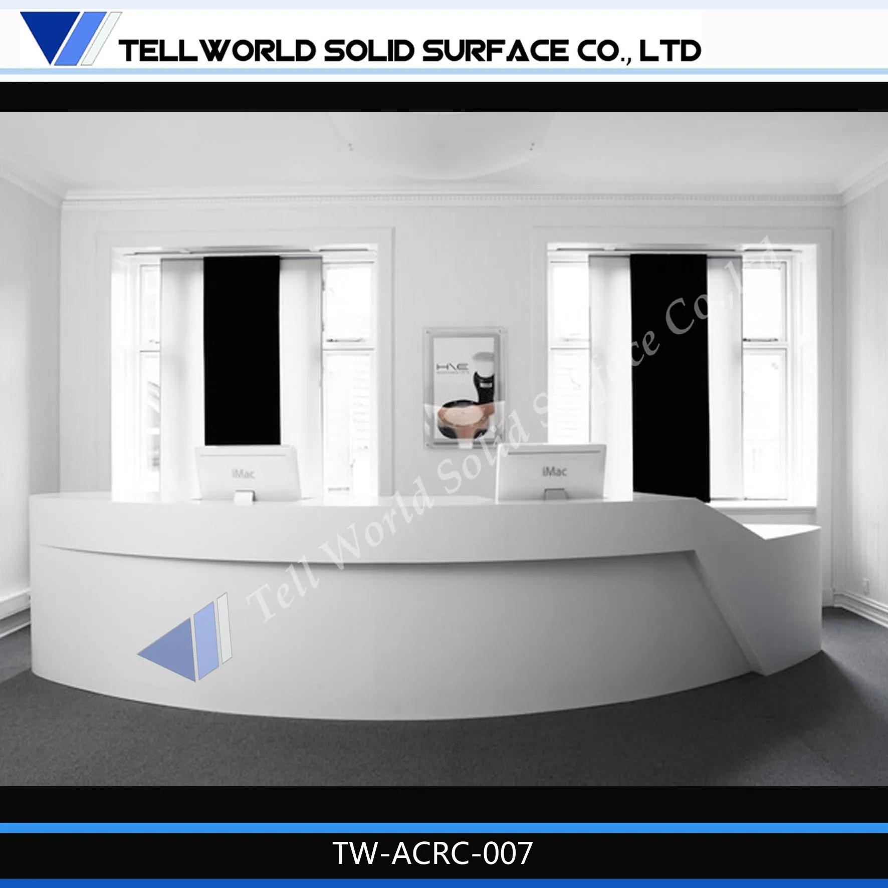 Factory Supply Semi Circle Front Desk Design For Sale Hotel