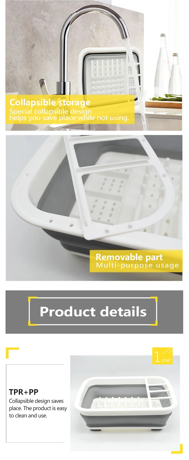 Pliant pliable plat egoutoir camping caravane bateau plat égouttoir de séchage rack