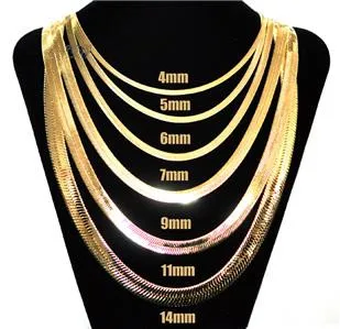 

Blade chain herringbone flat snake bone necklace new men gold chains designs for men, N/a