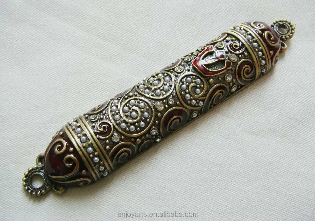 Antique Jeweled Udaism Mezuzah Case(p32002a) Buy Pewter Mezuzah Cases