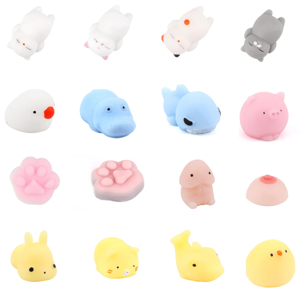 New Design Mini Animal Squishy Toy 3D Kawaii Animals Eco-friendly Soft Mochi Squeeze Squishy Cat Toys