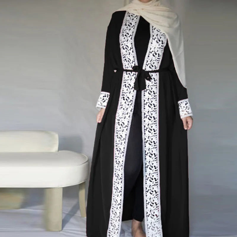 

High Quality Cutting and Stitching Kimono Islamic Clothing Abaya Muslim Dress(Without Hijab)