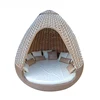 Nestrest Durable Outdoor Garden Pool Round Sofa Bed Patio Woven Rattan Beds