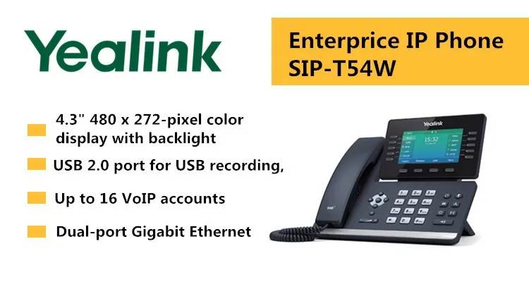   Điện thoại bàn IP Yealink SIP-T54W | Maitel
