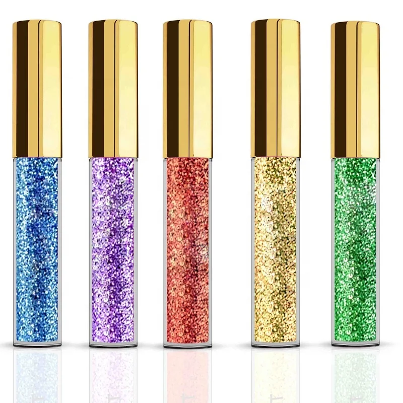 

10 Color Glitter Liquid Eyeliner Private Label Waterproof, Multi-colored;single-color