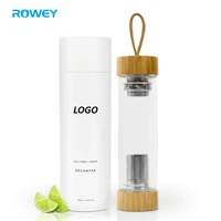 

Eco friendly glass mineral water bottle with bamboo lid