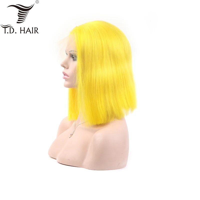 

TD HAIR Dark Root Ombre Blonde 1b 613 Short Bob Lace Front Human Hair Wigs For Black Women