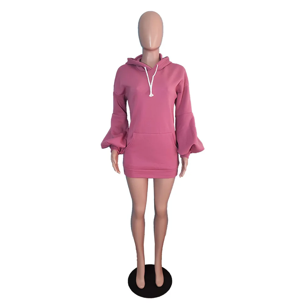 

Casual Hoodies Dress Women Hoody Long Sleeve Bodycon Dresses Sweatshirt Pullover Tracksuits Streetwear Hoodie Y10840