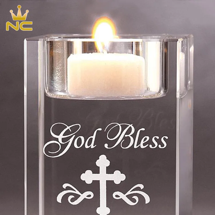 Glass Square Candle Holder Crystal Funeral Souvenirs For Funerals Buy
