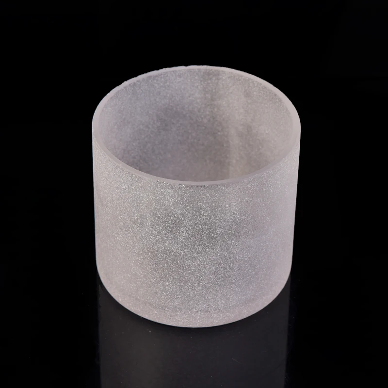 Sandblasted glass candle jars frosted home decoration wholesales