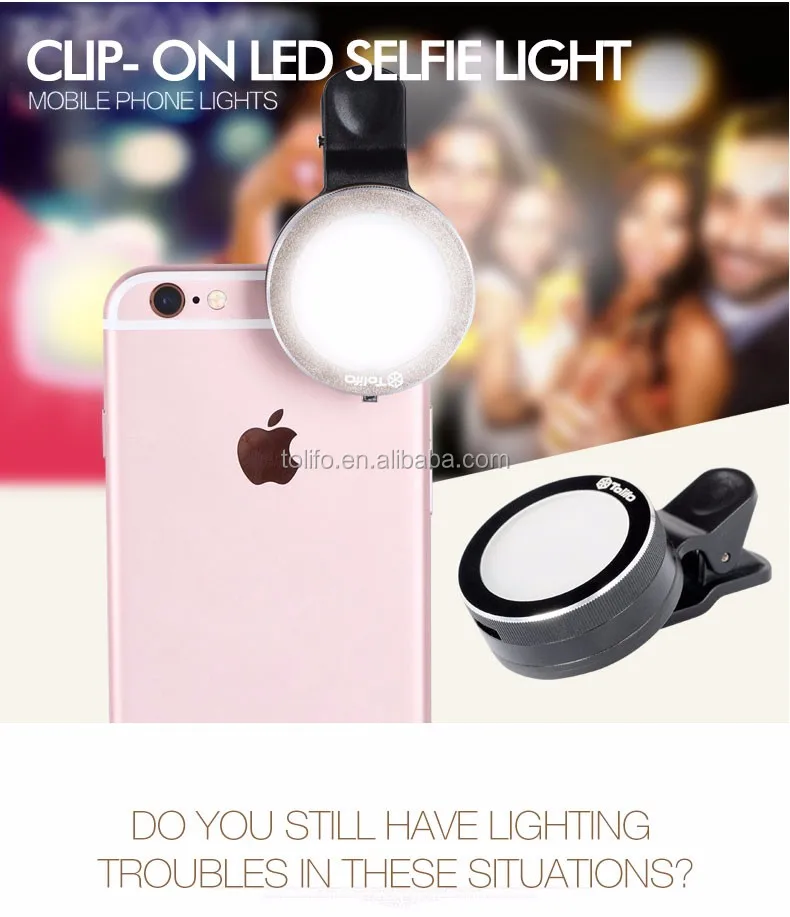 Color Optional Adjustable Portable Mobile Phone Selfie Fill Light With Clip