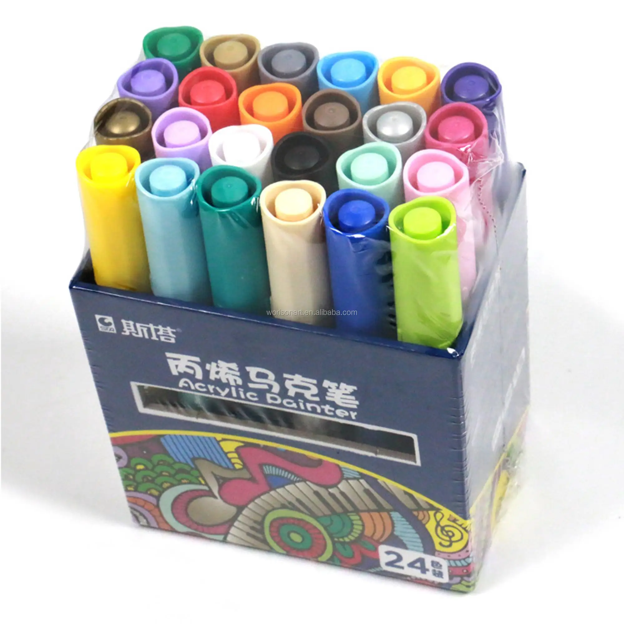 Ready To Ship Sta Acrylic Paint Marker 24 Colors Set Permanent Drawing
