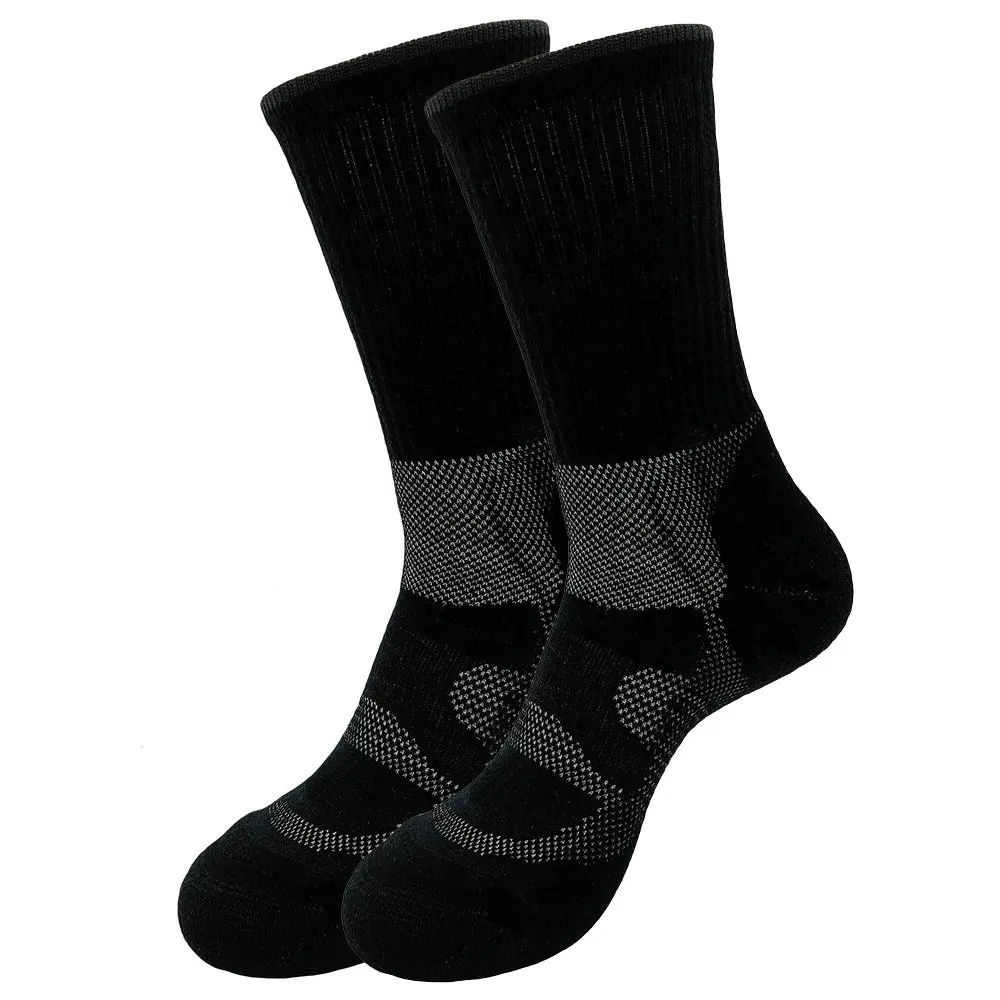 Plain Black Merino Wool And Acrylic Hiking Socks For Men Buy Plain