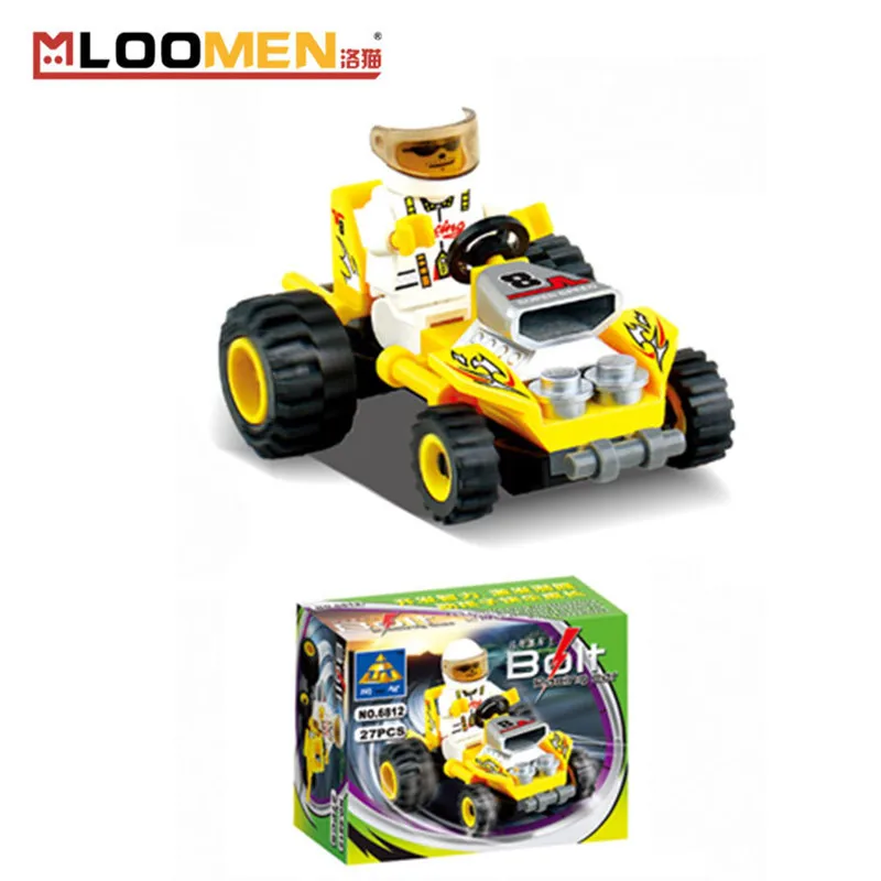 Kids Birthday Gifts 27pcs set DIY Small Particles Building Blocks Racing Car Action Figure Kids Educational