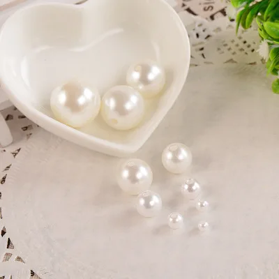 
Wholesale AAA quality 8mm round no drill no hole Ivory plastic ABS pearl for garment accessories 