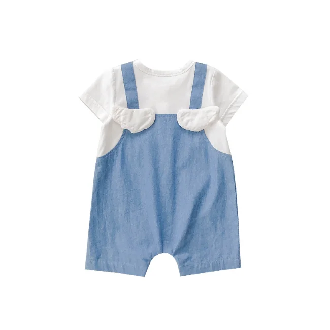 

PHB 40598 summer spring new 2019 baby denim romper, As picture