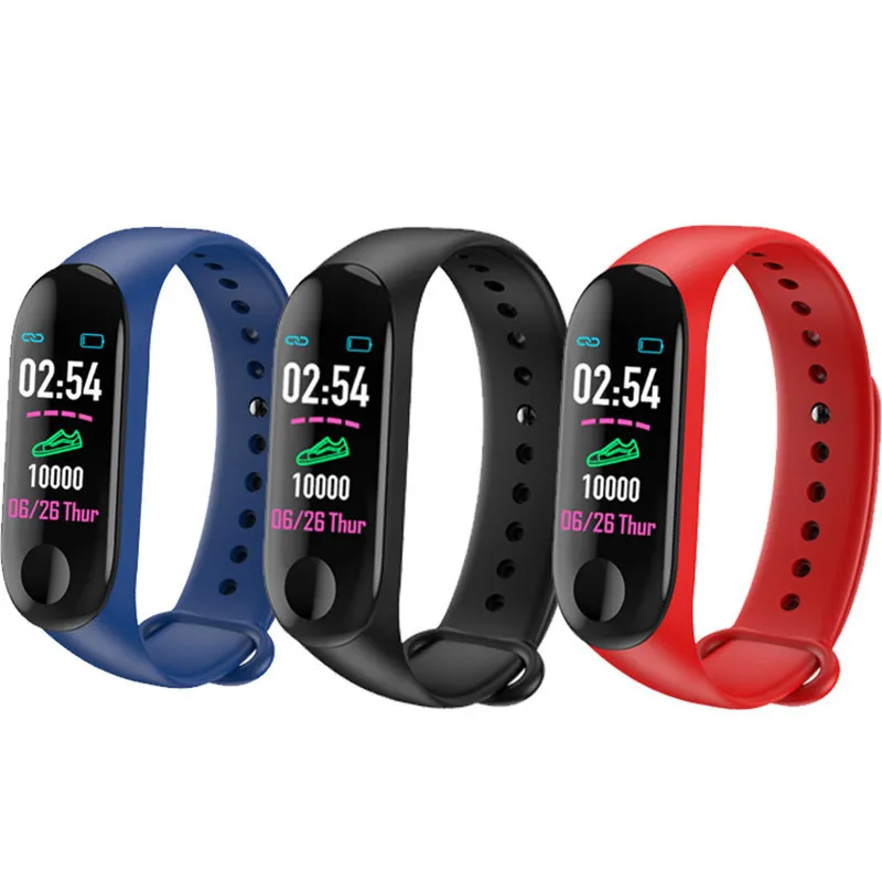 Wholesale 2019 New M3 Fitness Bracelet Color Screen IP68 Waterproof Sports Smart band