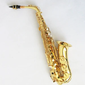 OEM Enough Stock Factory Price Saxofon Saksofon Saksafon Wood Instrument Eb Keys Yellow Brass Sax E Flat Golden Alto Saxophone