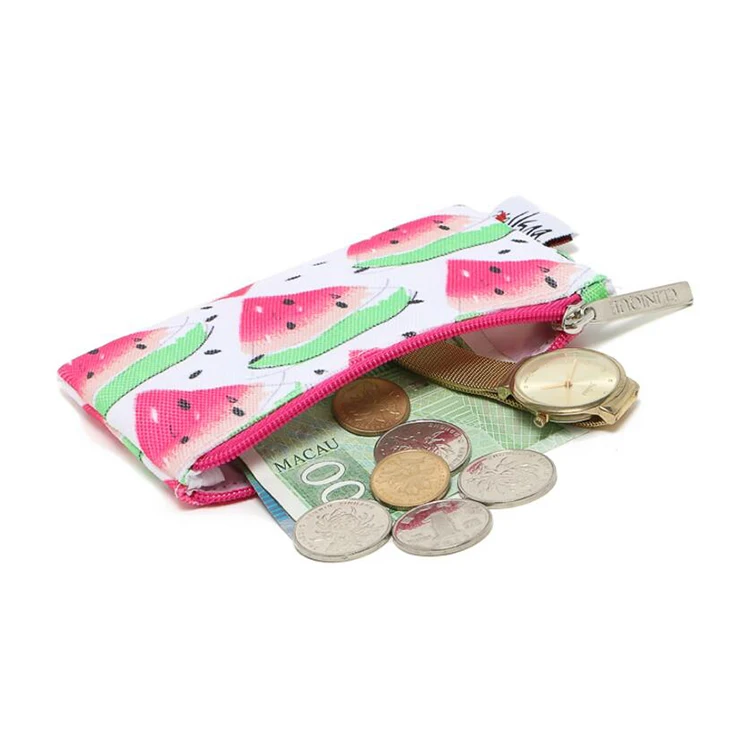 Watermelon Printed Pouch Bag Canvas Mini Polyester Waterproof Coin Bag.jpg