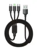 Multi Charging Cable Adapter Connector 3 in 1 Nylon Braided with Type C 8Pin Micro USB for iPhone X For Samsung Note 9