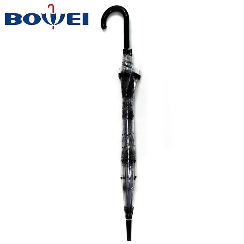 Flower printing Straight Umbrella POE straight clear printing Umbrella