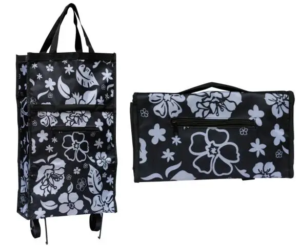 
folding shopping bag with wheels 