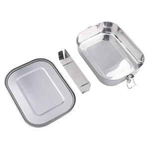 Image of NI001C2 304 Stainless Steel Custom Print Bento Box Compartment With Divider Silicone Leak Proof Heated School Lunch Box For Men