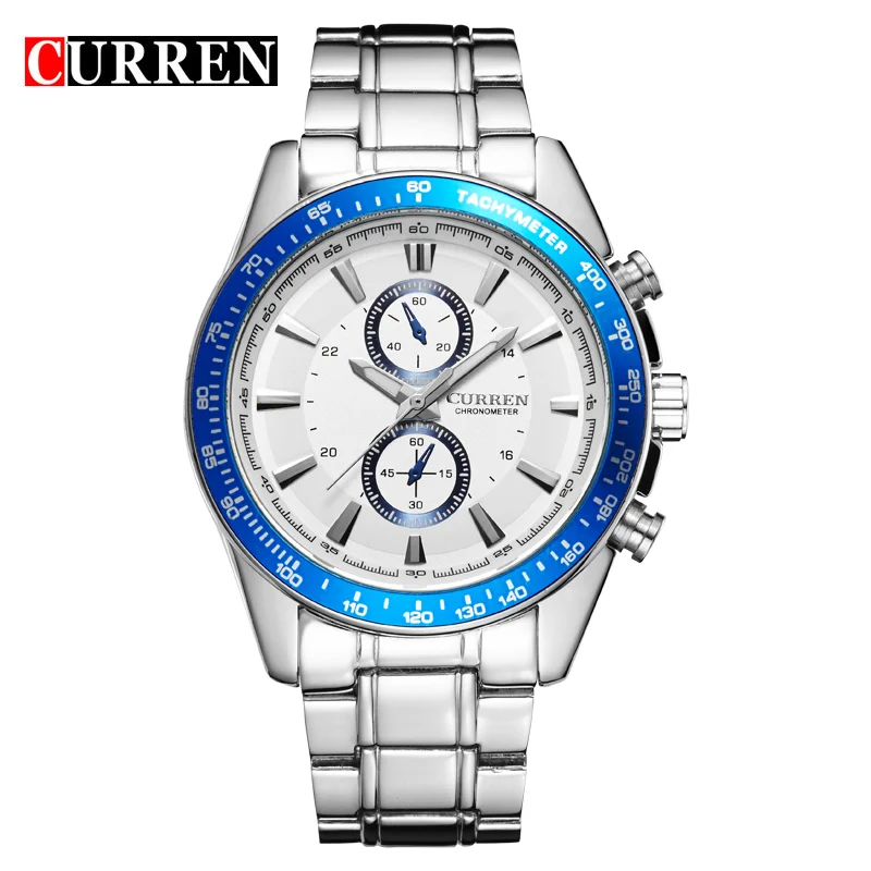 

CURREN 8010 Japan Movement Stainless Steel Watch Men's Watch, Black;white