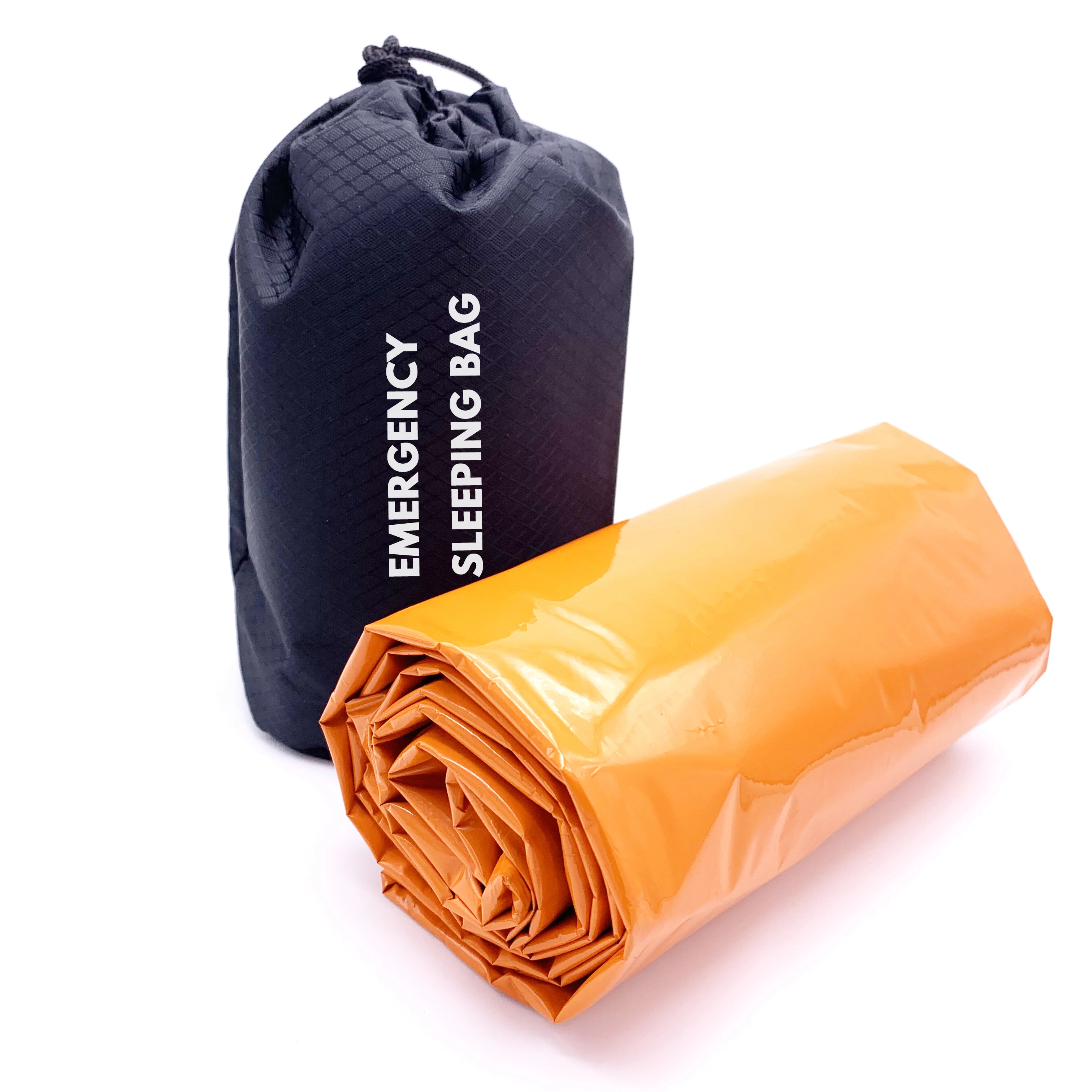 Extra-Thick Emergency Mylar Sleeping Bag With Nylon Drawstring Bag
