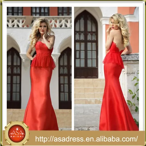 Rm06 Newest Sweetheart Lace Layered Red Colored Strapless Bare