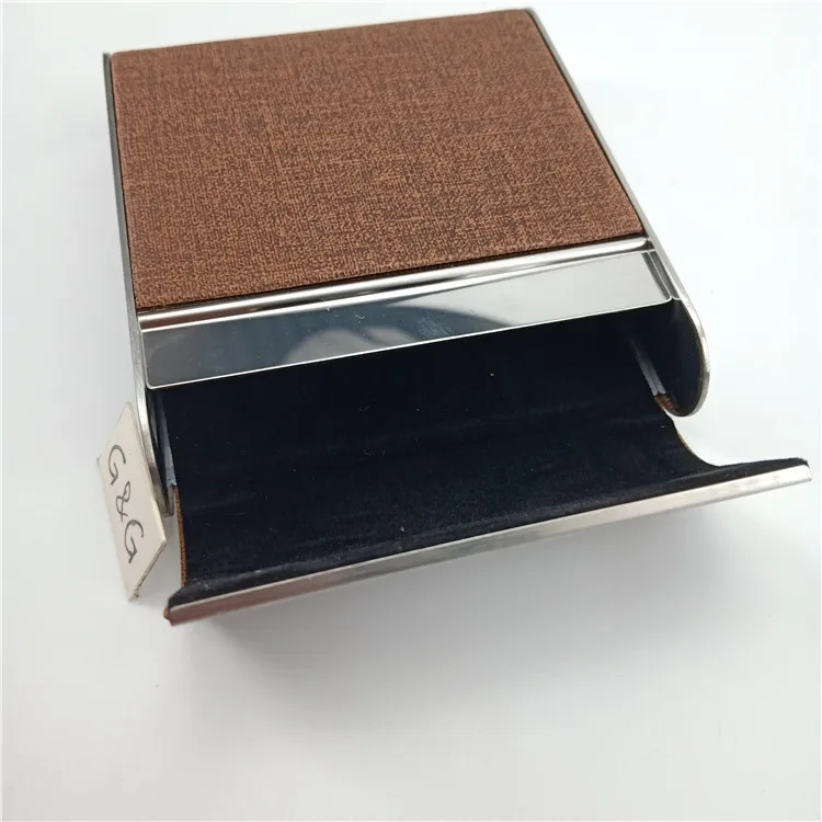 

Wholesale Metal and fabric Cigarette Case Box, Brown