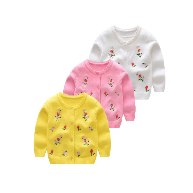 

KR298 Autumn and spring embroider knit cardigan for baby girls, Customized