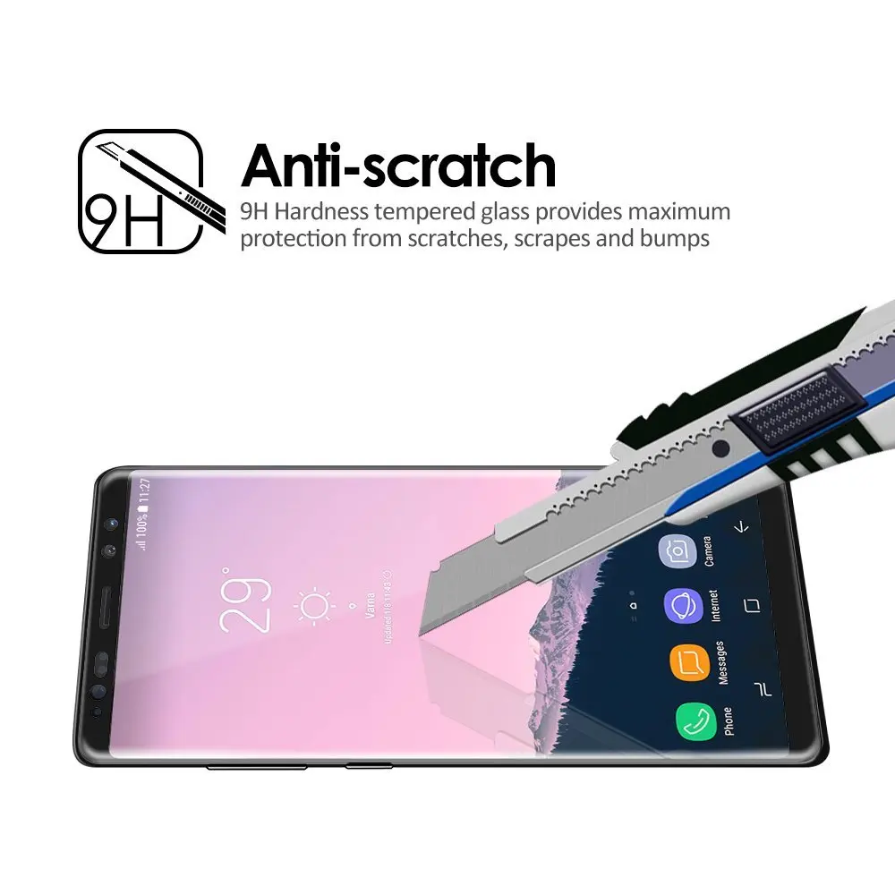 Full Coverage Perfect Fit Tempered Glass For Samsung Galaxy Note 8