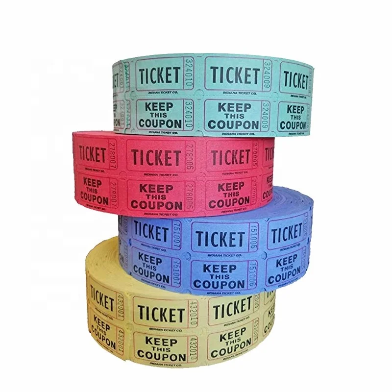 
Deposit High Quantity Carnival Tickets Double custom ticket roll arcade ticket roll printing 