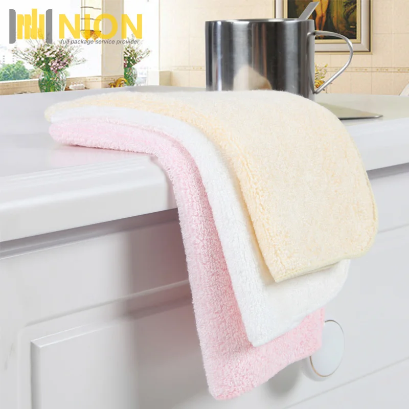 
Bamboo Cotton Machine Washable Everyday Kitchen Towel Basic Scrubber Dish Cloths 