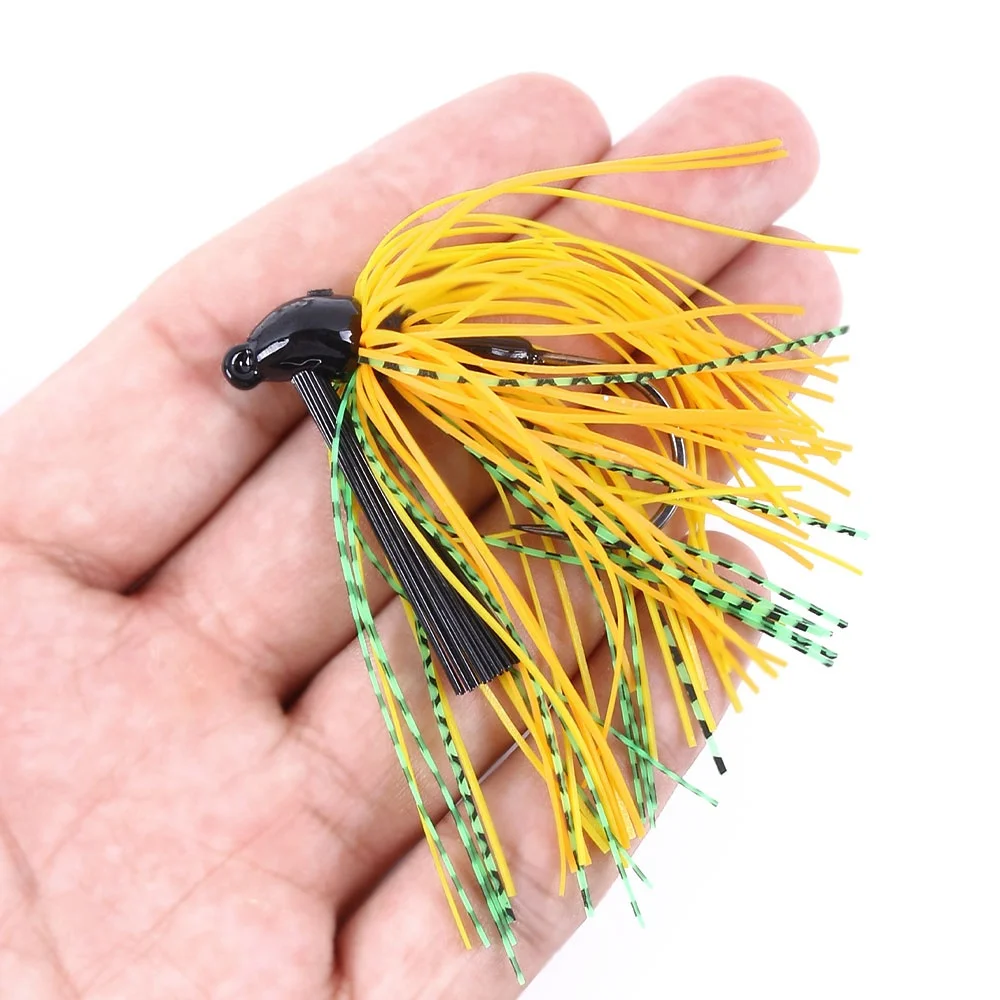 

Rubber jig fishing lure 10G spinner bait with skirt rubber fishing jig, 8 colors