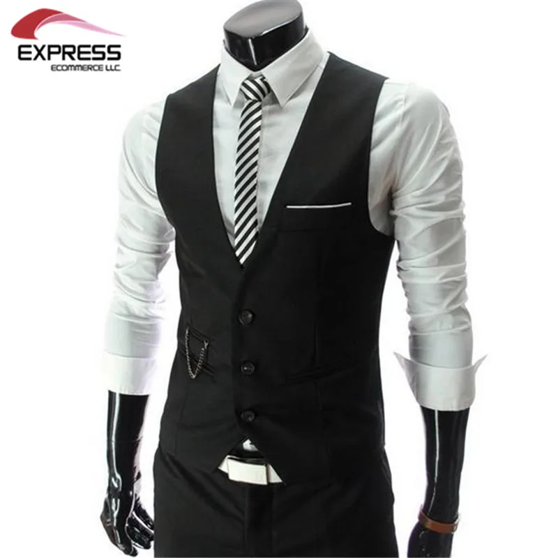 2016 New Arrival Men Suit Dress Vests Men s Fitted Leisure Waistcoat Casual Business Jacket Tops