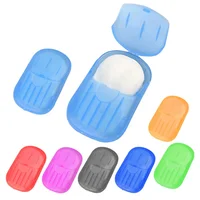 

Giveaway baby care travelling personalize funny human scented toilet plastic compact container hand dissolving sheets paper soap