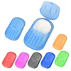 Giveaway baby care travelling personalize funny human scented toilet plastic compact container hand dissolving sheets paper soap