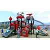 Popular and combined outdoor playground plastic slides cheap tube slide kids tunnel climbing net on sale HF-1892A
