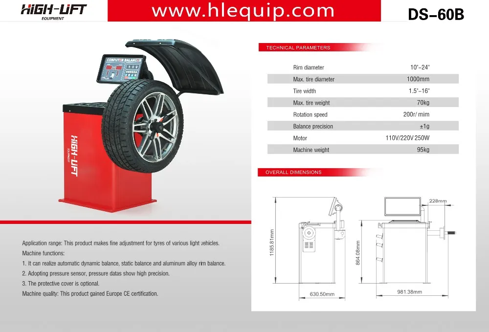 High Precision Wheel Balancer Machine Professional Tire Balancer Ds