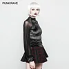 OPT-195TCF/BK PUNKRAVE Gothic Velvet Women Sexy Mesh Top
