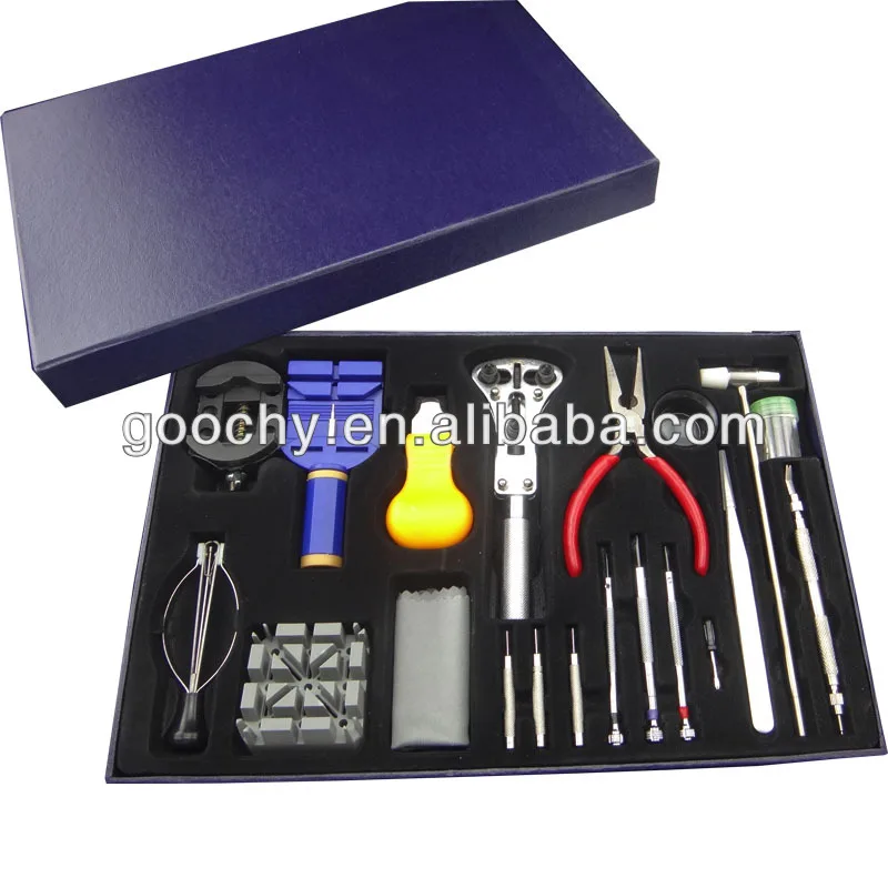 20pcs Wrist Watch Repair Tool Kit Cleaning Cloth And More With Blue Box Watchmaker Tools Watch